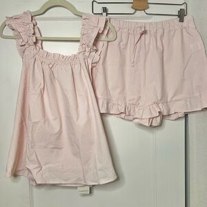 NWT Commense Light Pink Ruffled Sleepwear Set - Large